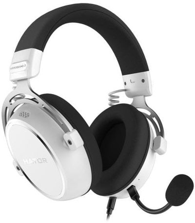Kufje gaming me kabllo Hator Hypergang 3, 3.5mm, mikrofon që hiqet, të bardha
