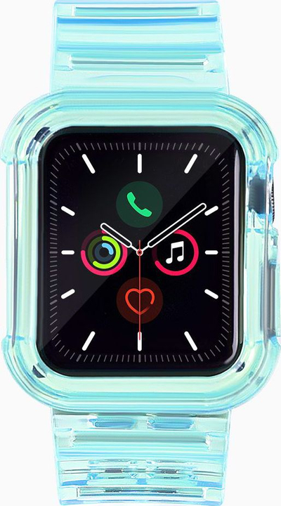 Rrip me kasë për Apple Watch Series 3 2, 42mm, silikon TPU, blu e tejdukshme