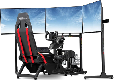 Stendë simulimi fluturimi Next Level Racing Flight Simulator Stand, e rregullueshme, skelet i fortë, ngjyrë e zezë