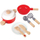 Set kuzhine lodër Hape Little Chef Cook and Serve, 8 pjesë, dru, kuqe-bardhë