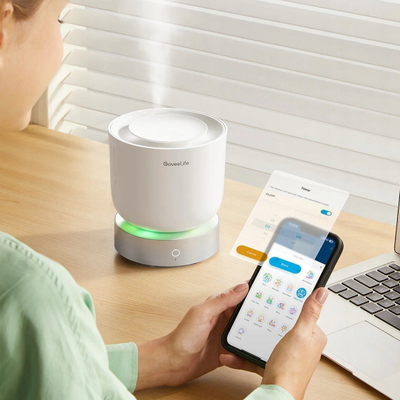 Lagështues ajri smart Govee H7162, 0.3L, ndriçim RGB, i bardhë
