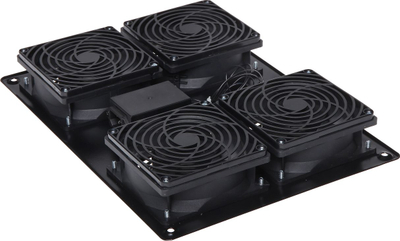 Panel ftohës për kabinet RACK Delta A19-4W, me 4 ventilatorë, 230V AC, i zi