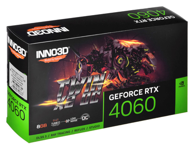 Kartelë grafike INNO3D GeForce RTX 4060 Twin X2, 8GB, e zezë