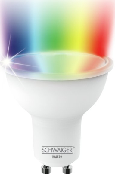 Llambë reflektor LED Schwaiger GU10, 6W 50W ekuivalente, RGBW, klasë energjie A+