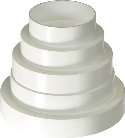 Adapter ventilimi universal, 3 4 5 6", reduktues dhe rritës, i bardhë