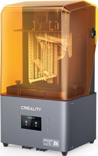 Printer 3D Creality Halot MAGE PRO, resinë, ekran 10.3" 8K, gri me kapak portokalli