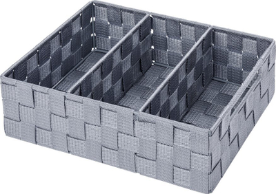 Kosh organizimi Wenko Adria Small, 32x21x10cm, plastik i gërshetuar, gri