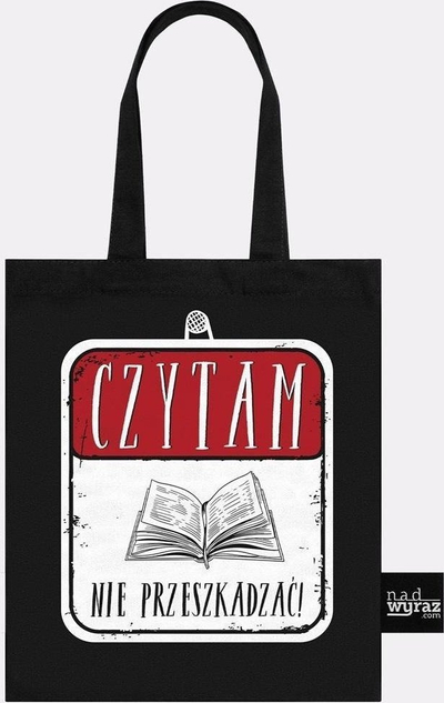 Çantë e vogël Nadwyraz.com I Read Do Not Disturb, 24 x 29 cm, pambuk, bezhë