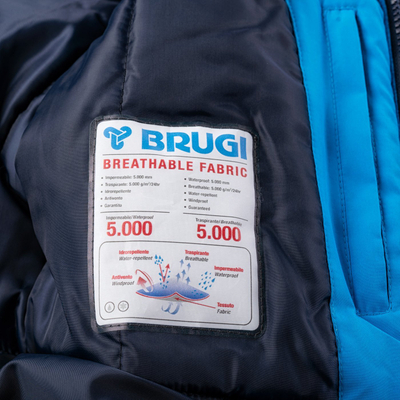 Xhaket ski për kalamaj Brugi 1AM2 JR, që s’e kap uji 5000 mm, me kapuç që hiqet, blu