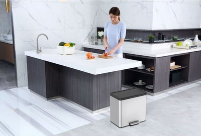 Kosh plehrash VEPA BINS Recycler, 27L, 3 ndarje, çelik inox argjendtë