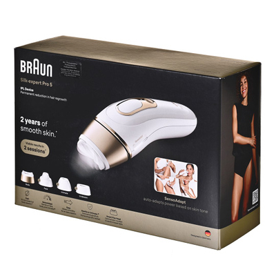 Depilatori Braun Silk-expert Pro 5 PL5431, IPL, SensoAdapt, i bardhë/ari