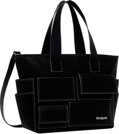 Çantë goca Desigual Pocket Face Pravia, e zezë