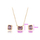 Set qafore dhe vathë elegant me gurë vjollcë, të praruar në arë 18k