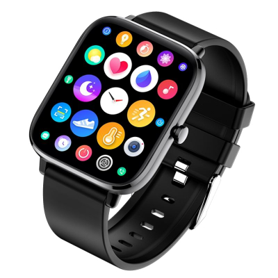 Smartwatch Giewont GW230-2, Bluetooth Call, ekran katror me ngjyra, i zi