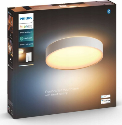 Plafon LED Philips Hue Devere, 33.5W, Bluetooth, i bardhë