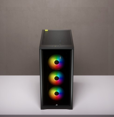 Kasë Corsair iCUE 4000X RGB Midi Tower, e zezë