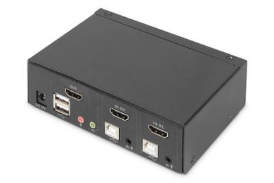 Switch HDMI KVM Digitus DS-12870, 2 porta, 4K UHD 30Hz, metalik