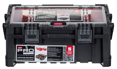 Kuti veglash Keter Tool Box 237785, cantilever, dorezë metalike, gri