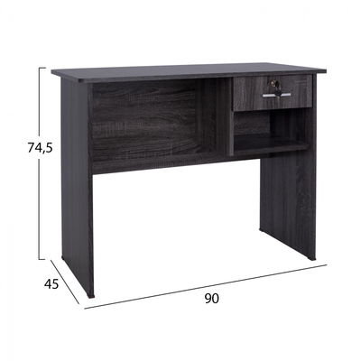 Tavolinë melamine me sirtar 90×45×74.5 cm (HM2283.01), gri