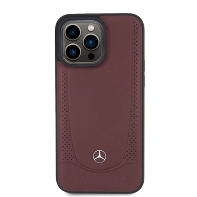 Çorape telefoni Mercedes Leather Urban MEHCP15LARMRE, për iPhone 15 Pro 6.1", lëkurë eko, e kuqe