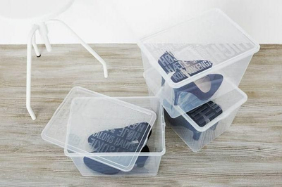 Kuti këpucësh Plast Team Basic Box, plastike, transparente