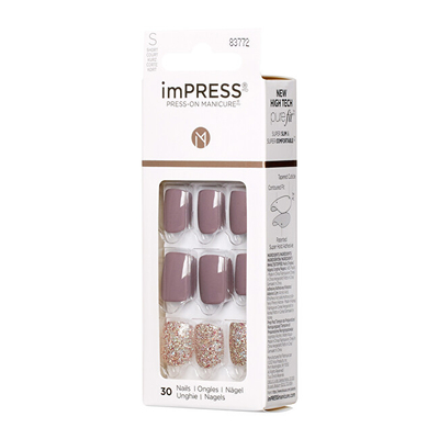 Set thonjë artificial KISS imPRESS Nails Flawless, 30 copë
