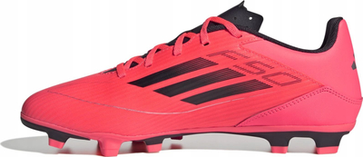 Këpucë futbolli Adidas F50 Club FxG IE0613, tapa FxG për bar natyral, pjesë e sipërme sintetike, portokalli e kuqërremtë e zezë