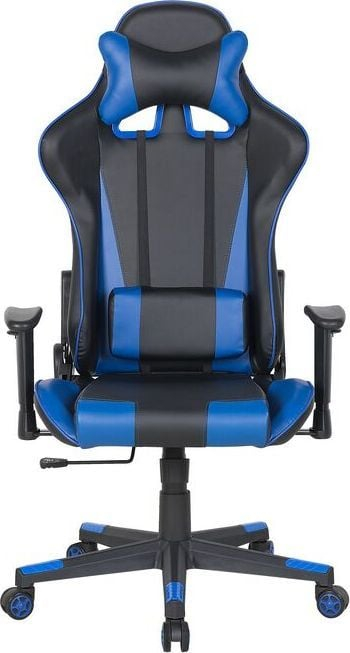 Karrige gaming Beliani GAMER, lëkurë sintetike, rrotulluese, e zezë blu
