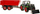 Lodër traktor me telekomandë RC Agrimotor, shkallë 1:28, me rimorkio, jeshil me të kuqe