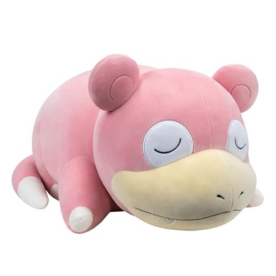 Lodër pelush Pokemon Slowpoke duke fjetur, 18", 46 cm, rozë