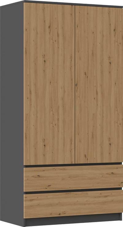 Garderobë Topeshop Malwa SS-90, anthracite, Artisan Oak