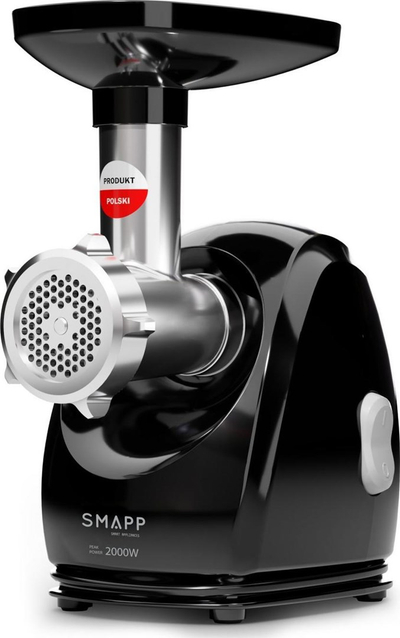 Mulli elektrik për mish Smapp 489.8NM, 2000W, 2.5 kg/min, i zi