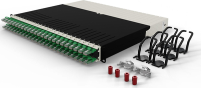 Менаџер за кабли PATCHBOX .one, 8RU, UTP Cat.6a, зелен