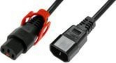 Kabllo energjie MicroConnect IEC LOCK + C13 - C14 (PC1527), 3m, e zezë