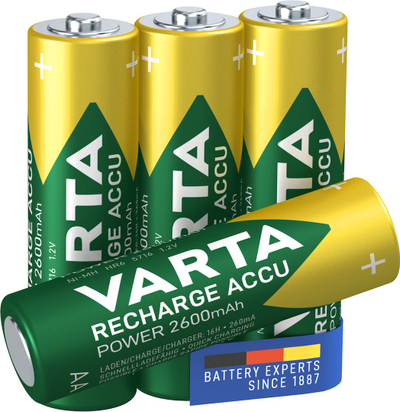 Bateri rikarikuese Varta Rechargeable ACCU AA, NiMH, 2600mAh, 1.2V