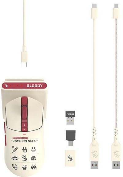 Maus lojrash Bloody R72 Ultra Duo, me kabllo edhe pa kabllo, 20000 DPI, i kuq