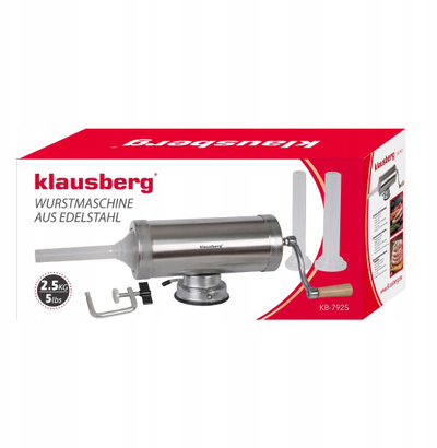 Mbushëse salsiçesh Klausberg KB-7925, 2.5kg, horizontale, çelik inox
