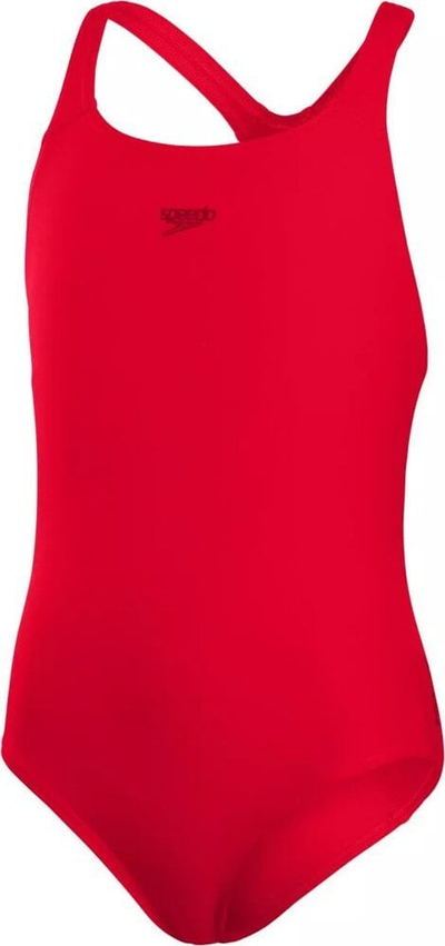 Kостим за пливање едноделен за девојчиња Speedo Eco+ Medalist, ECO Endurance+, отпорен на хлор, сина