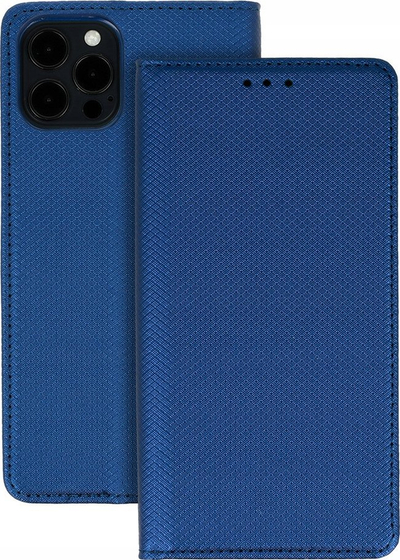 Futrollë libër Futera Magnet për Samsung Galaxy S24 Frame, me magnet, me xhep për karta, blu navy