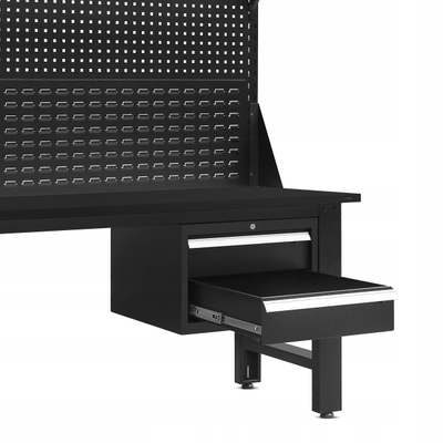 Tavolinë pune LOGAN Black, me panel veglash dhe sirtar, 1500 x 1700 x 750 mm, e zezë