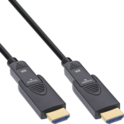 Kabllo HDMI InLine AOC Ultra High Speed, 8K 4K, 10m, e zezë