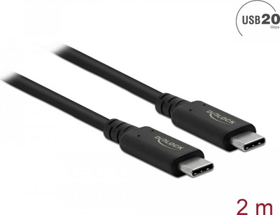 Kabllo USB Delock USB‑C në USB‑C 86980, USB4, 2 m, e zezë