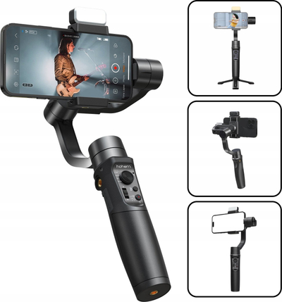 Stabilizues telefoni Hohem iSteady Mobile Plus Kit, me 3 akse, me Bluetooth, i zi