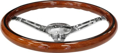 Timon portov Steering Wheel 380MM Wood Style, 380mm, stil druri, kafe