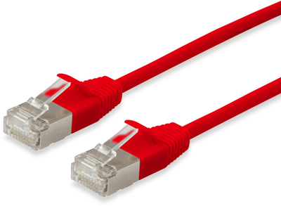 Kabllo rrjeti Equip Cat.6A F/FTP Slim Patch, 0.15m, e kuqe