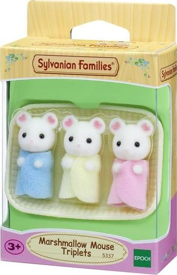 Set lodrash Sylvanian Families Marshmallow Mouse Triplets, figurina trinjakë, shumëngjyrëshe