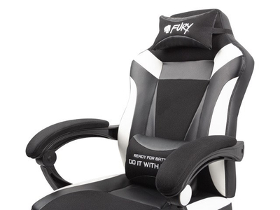 Karrige lojërash Fury Avenger M+, 150kg, e zezë/e bardhë