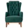 Fotelje bergere Bennington, kadife, 75x100x100 cm, jeshile Cypress