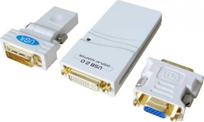 Adapter video ALLNET USB 2.0 në DVI VGA, i bardhë