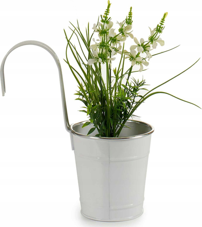 Vazo varëse Ibergarden Hanging Pot 1, llamarinë, 13.3x24x27cm, e bardhë